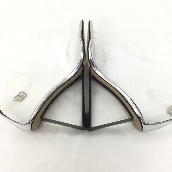 Good American Cinder-F*cking Rella Wedge Silver Sz 9 - Picture 6 of 8